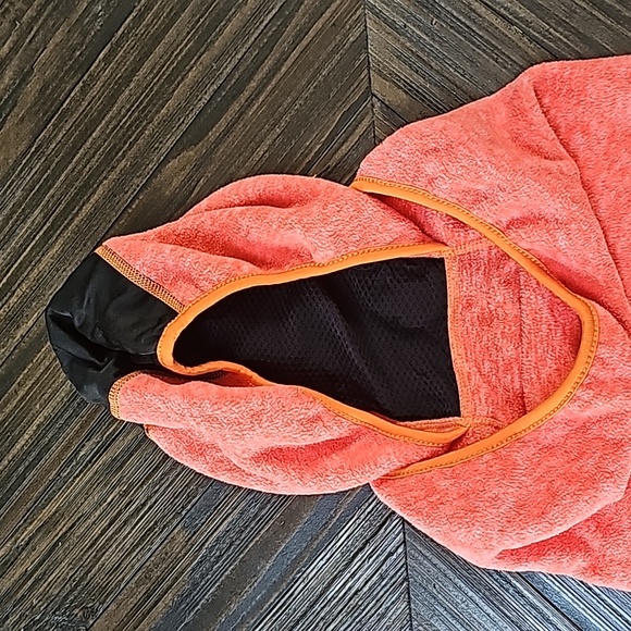 youth Ski Gater and hoodie in one. Peach/orange - Picture 2 of 3